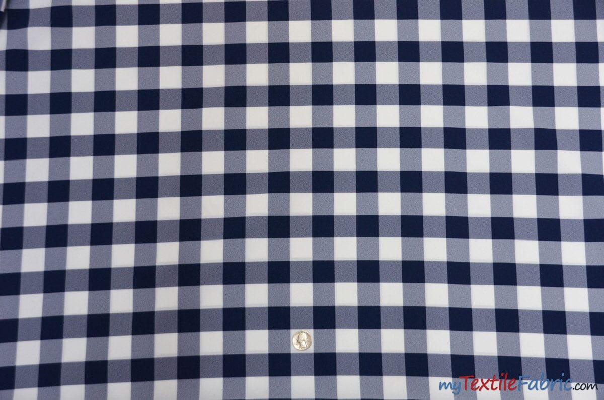 Picnic Checkers Polyester Fabric - Gingham Checkered, 1" X 1", 58/60" Width (1 Yard)