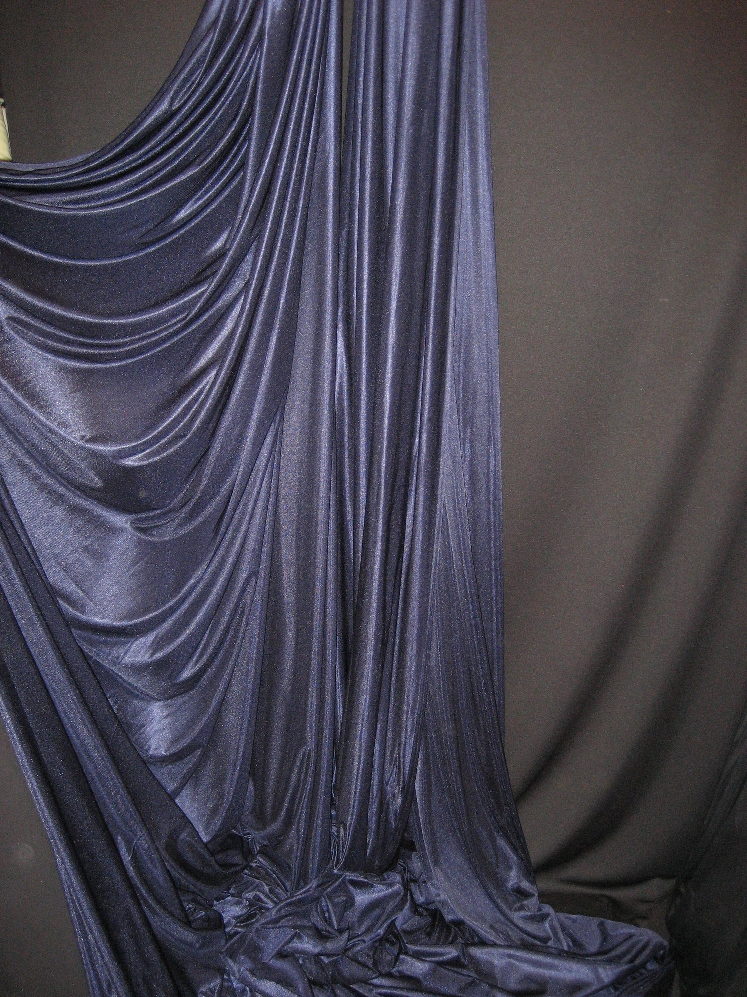 1 Yard Navy Blue Polyester Fabric Low Stretch For Aerial Use Backdrops Crafts 108/120 Inch Wide