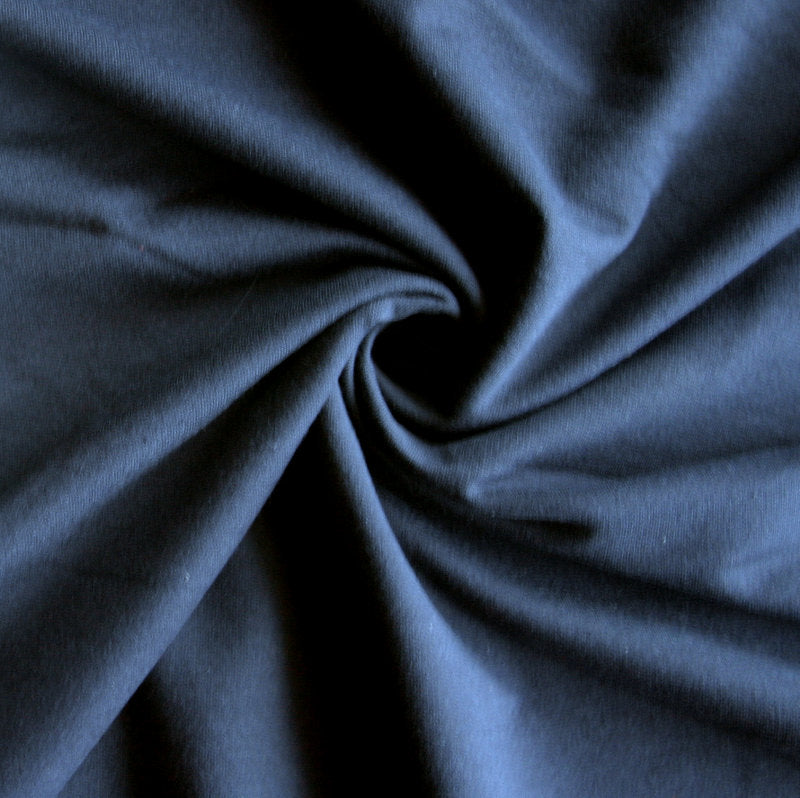 Bamboo Cotton Lycra French Terry Fabric Navy