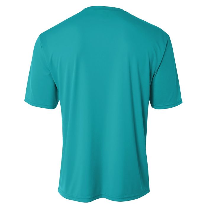 A4 N3142 Cooling Performance Crew Micro Poly Interlock Fabric - Teal, Moisture Wicking, Quick Stain Release, 4.0 Ounce (1 Unit)