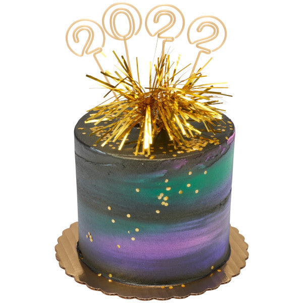 Gold Spray Mylar Celebration cake and cupcakes picks - set of 24