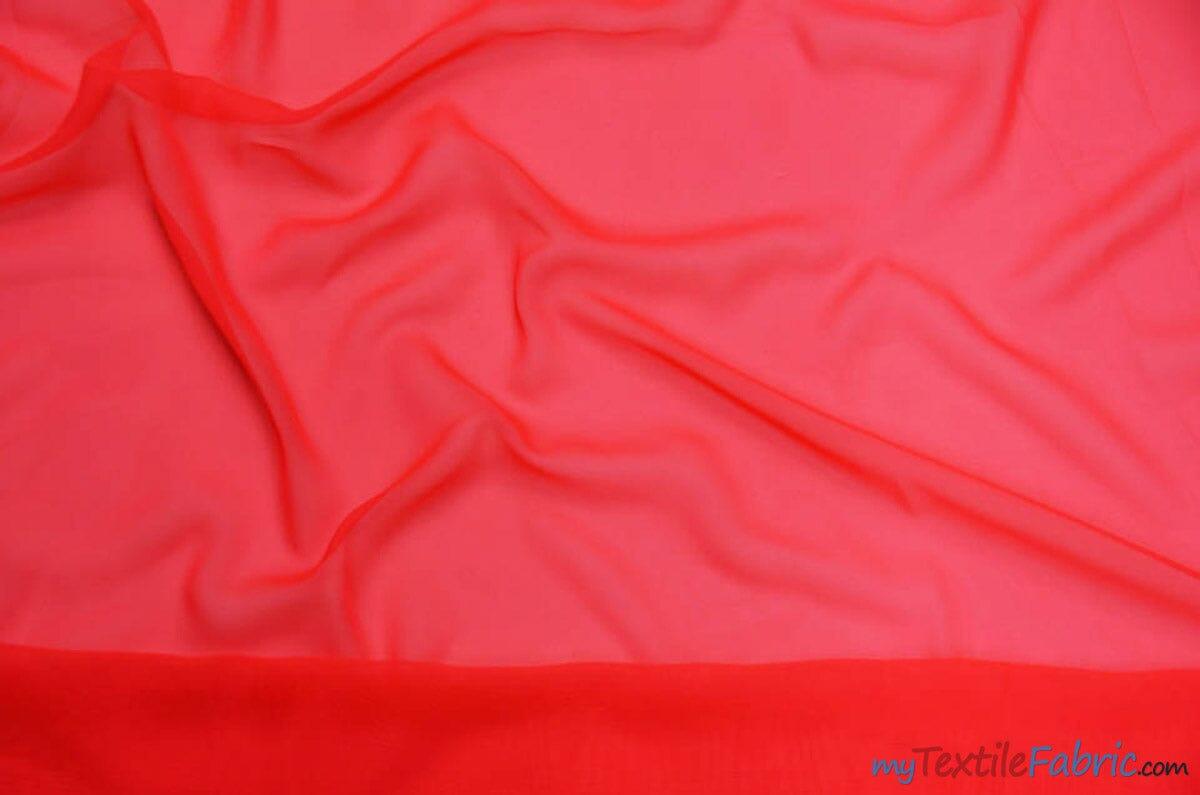 Double Georgette 100 Percent Polyester Fabric - Sheer Crepe Texture, 60" Width, Multiple Colors (1 Yard)