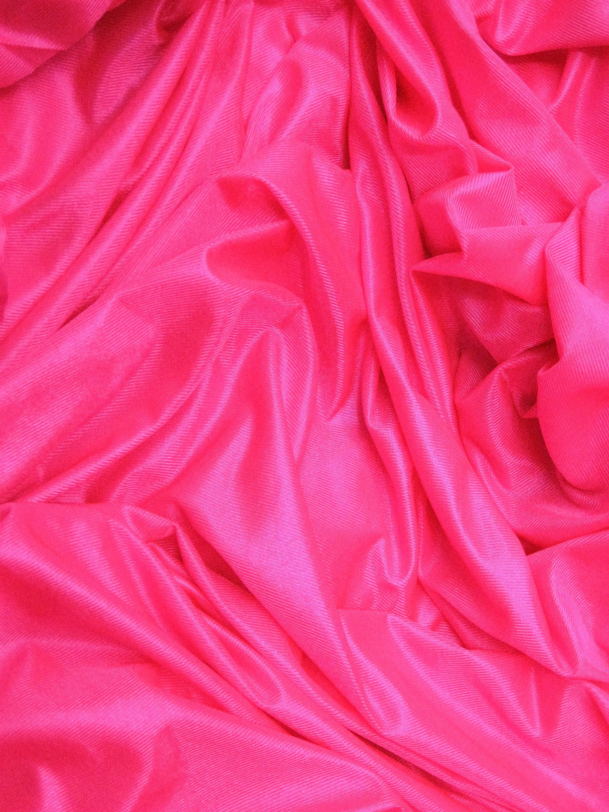 Low Stretch Neon Pink Polyester Fabric - Neon Pink, 108"-120" Width (1 Yard)