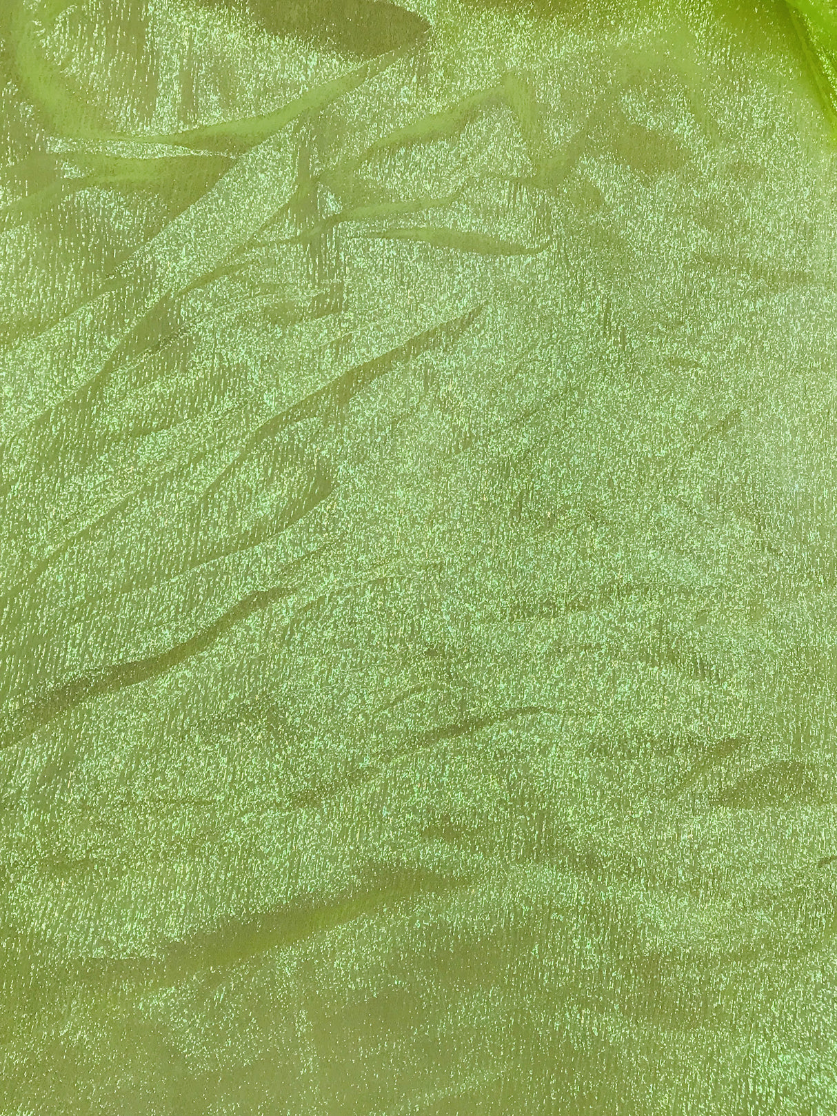 1 Yard Neon Yellow Iridescent Organza Sheer, Lightweight Shimmer Fabric for Fashion, Crafts & Decorative Accents 45 Inch Wide