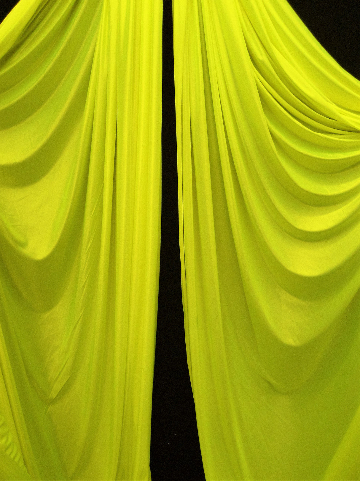 Low Stretch Neon Yellow 40 Denier Tricot Polyester Fabric - Neon Yellow, 108"-120" Width (1 Yard)