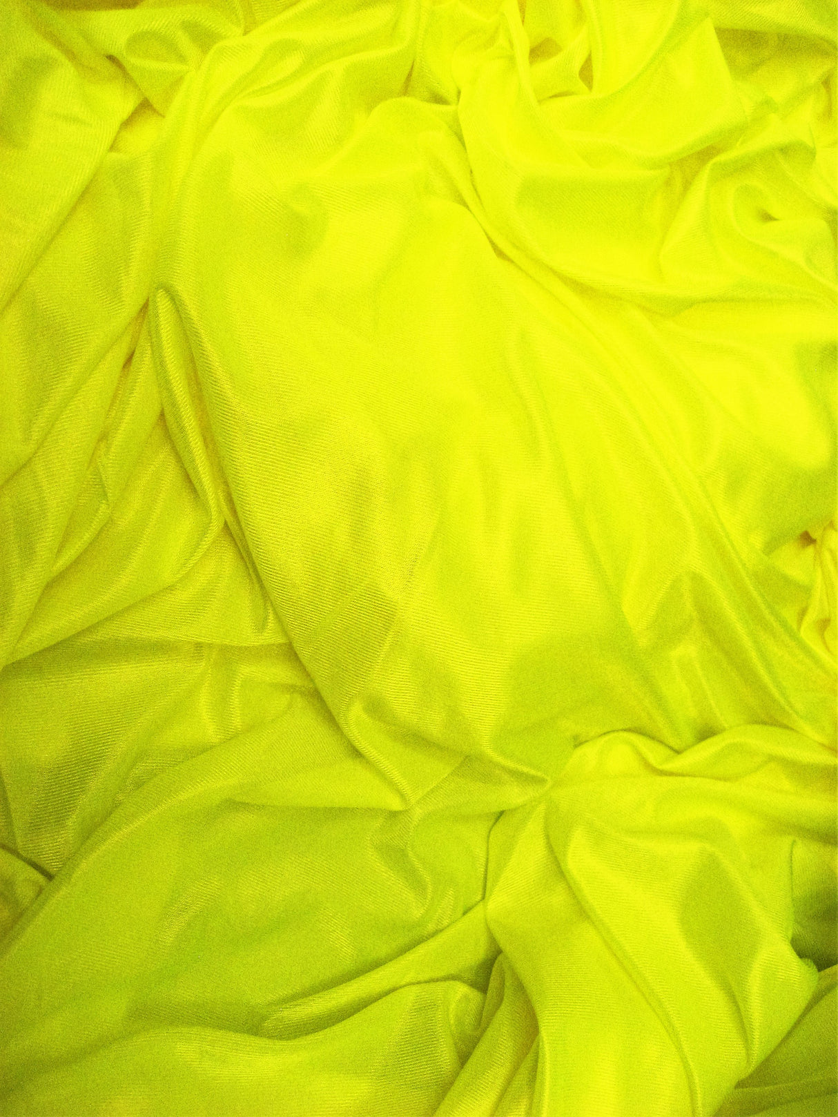 Low Stretch Neon Yellow 40 Denier Tricot Polyester Fabric - Neon Yellow, 108"-120" Width (1 Yard)