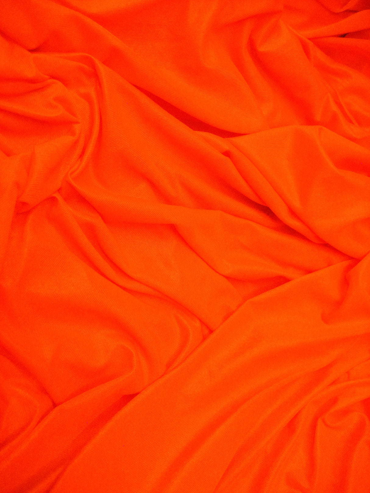 Low Stretch Neon Orange Polyester Fabric - Neon Orange, 40 Denier Tricot, 108"-120" Width