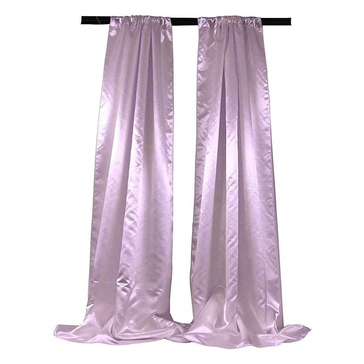 Bridal Satin Fabric - Ivory, 4" Rod Pocket, 58" Width x 8 Feet Height (1 Pair)