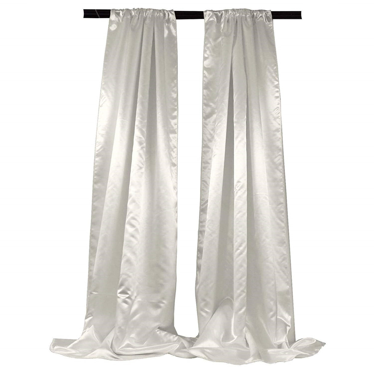 Bridal Satin Backdrop Satin Fabric - Royal Blue, 4" Rod Pocket, 58" Width x 8 Feet Height (1 Pair)