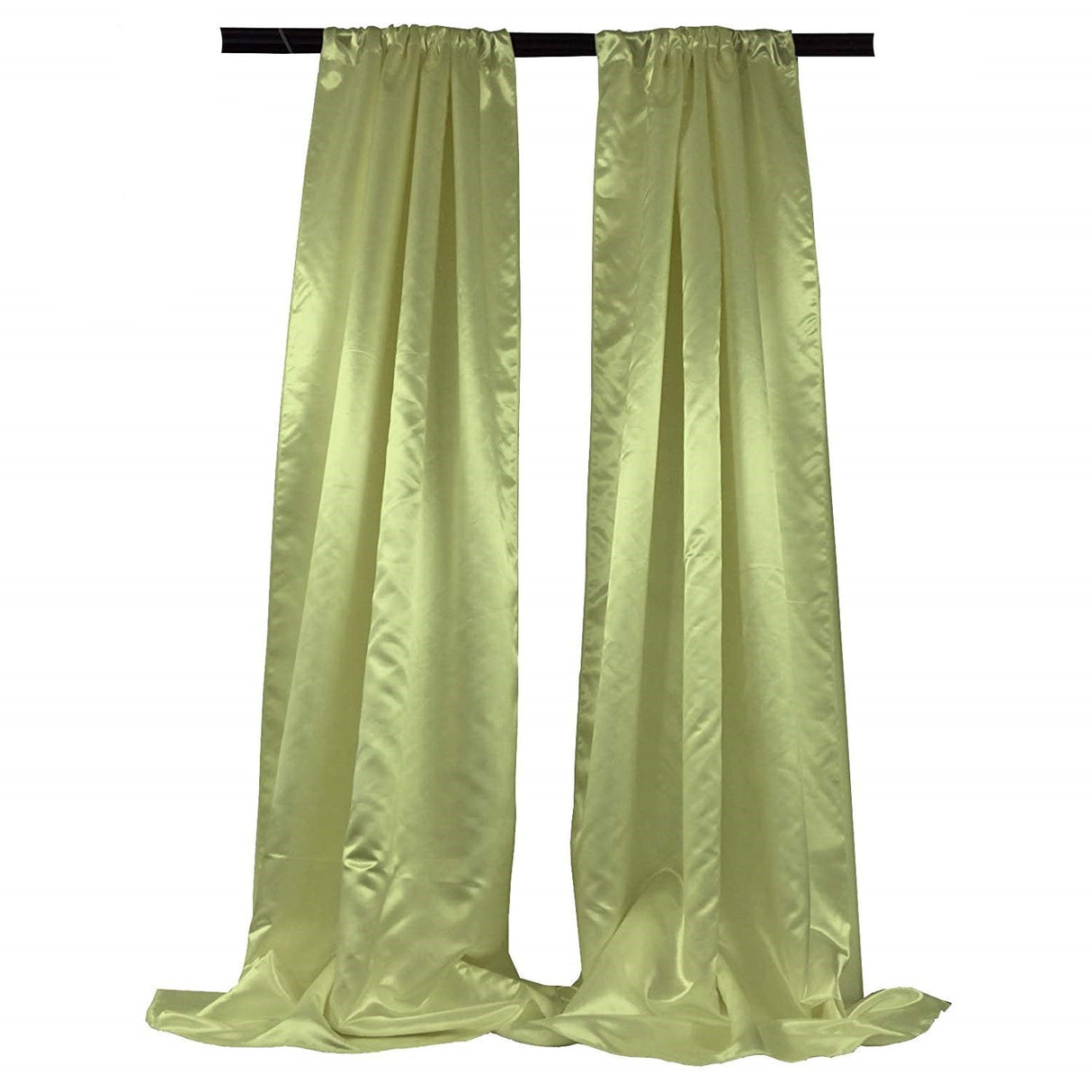 Bridal Satin Backdrop Satin Fabric - Royal Blue, 4" Rod Pocket, 58" Width x 8 Feet Height (1 Pair)