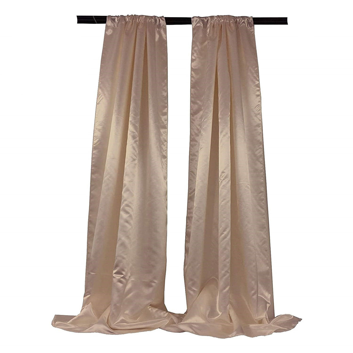 Bridal Satin Backdrop Satin Fabric - Royal Blue, 4" Rod Pocket, 58" Width x 8 Feet Height (1 Pair)