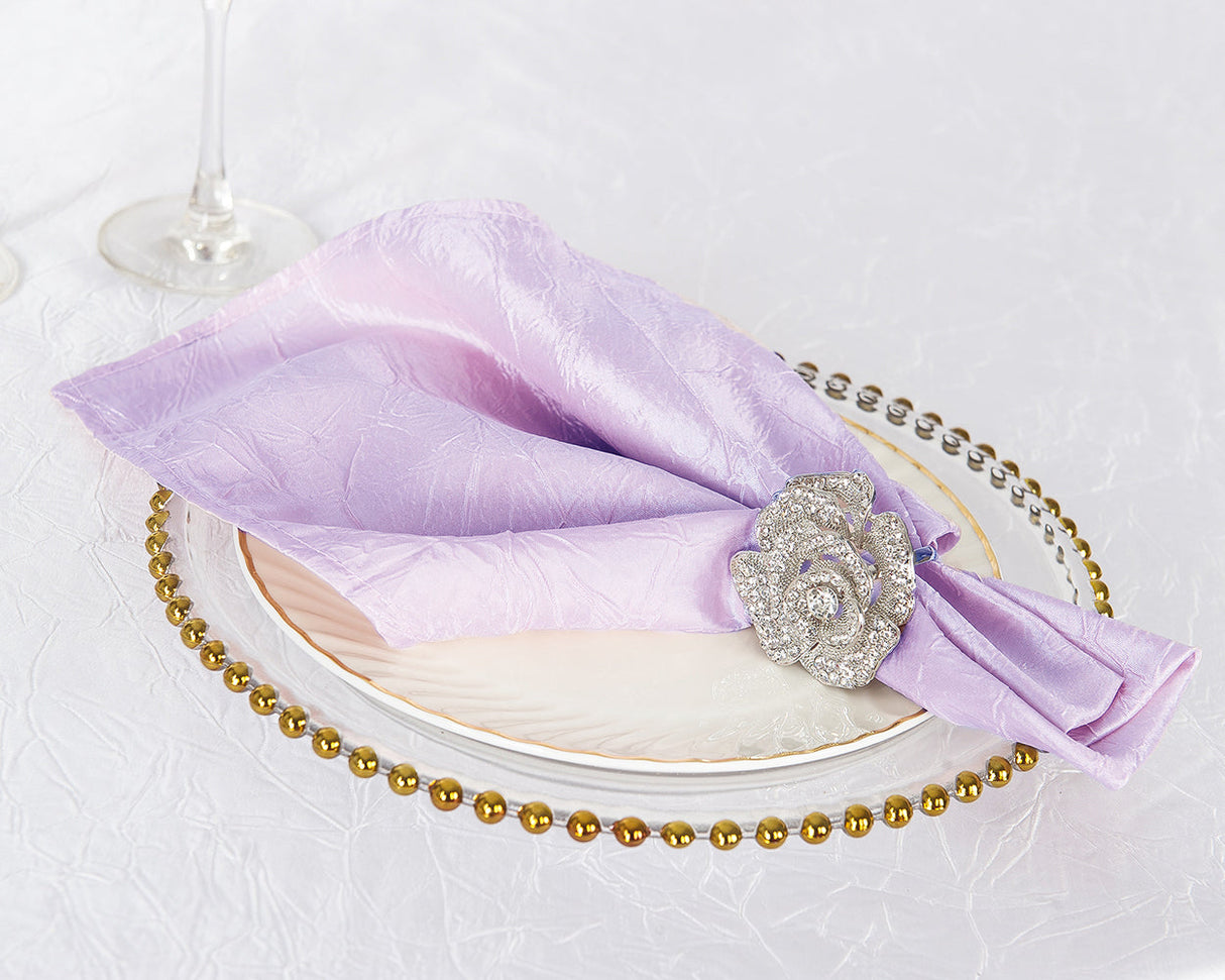 10 Piece Pack Luxury Crushed Taffeta Napkins for Stylish Dining
