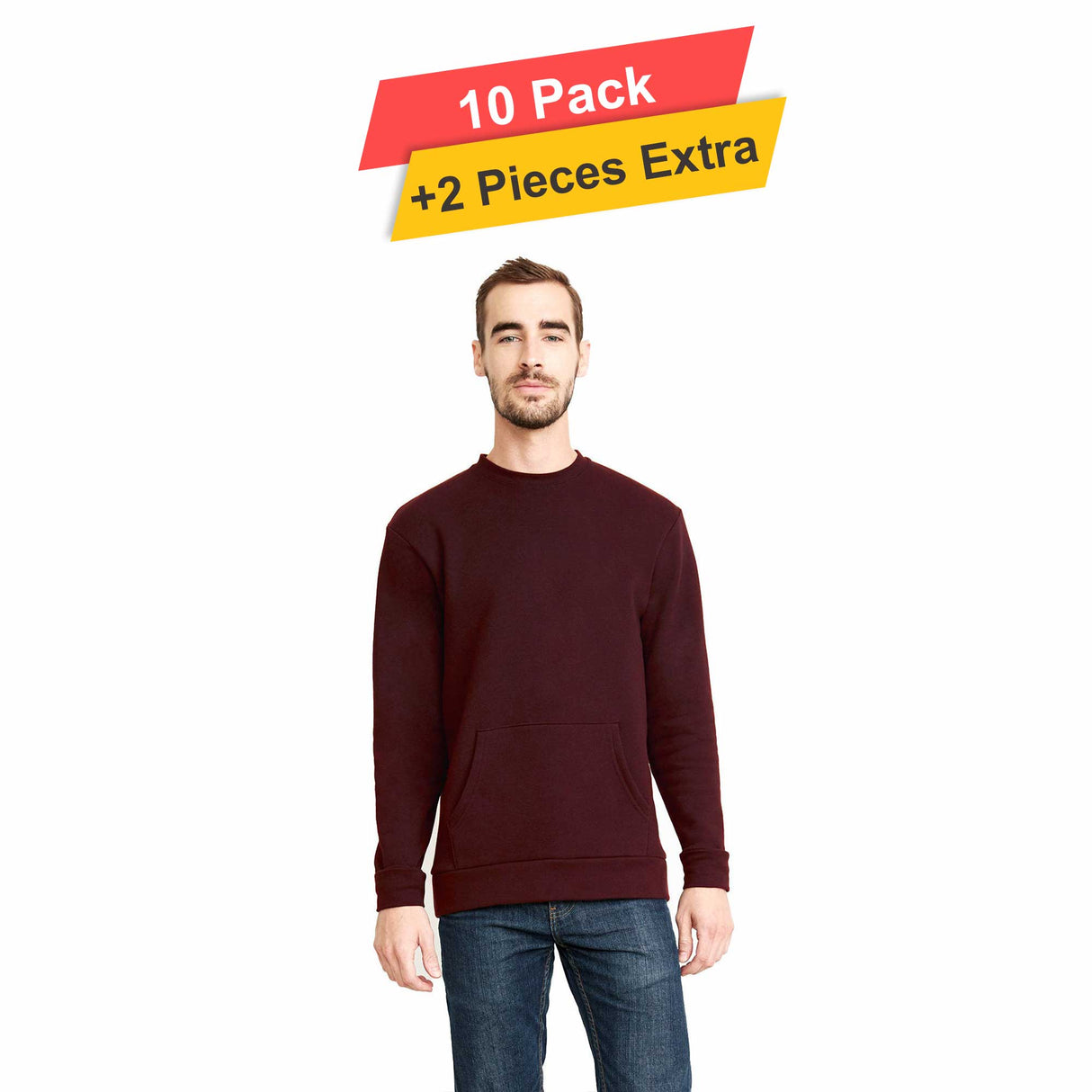 Fleece Pullover Sweatshirt - 10 Pack - 7.62oz/yd2 - 100% Polyester