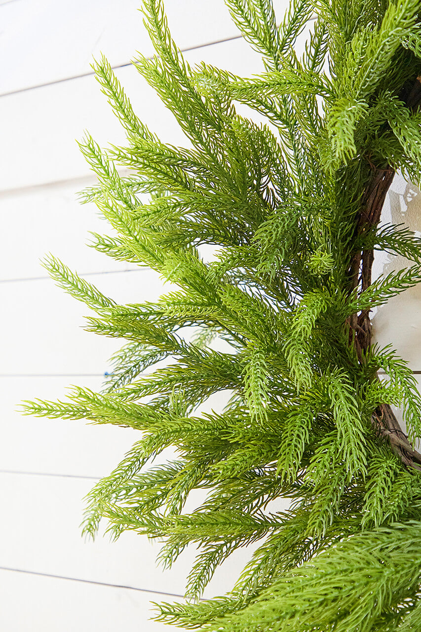 28" Real Touch Forest Norfolk Pine Wreath