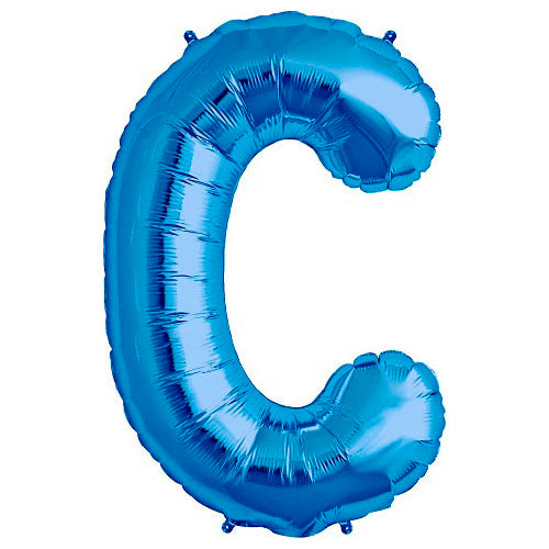 Foil Balloon Letter C Blue 34 Inch