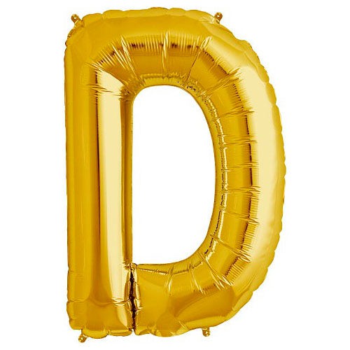 Foil Balloon Letter D Gold
