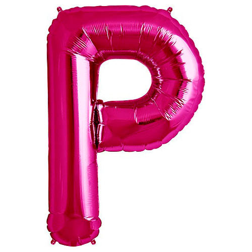 Foil Balloon Letter P Magenta