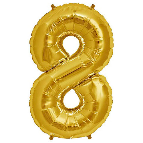 Foil Balloon Number 8 Gold