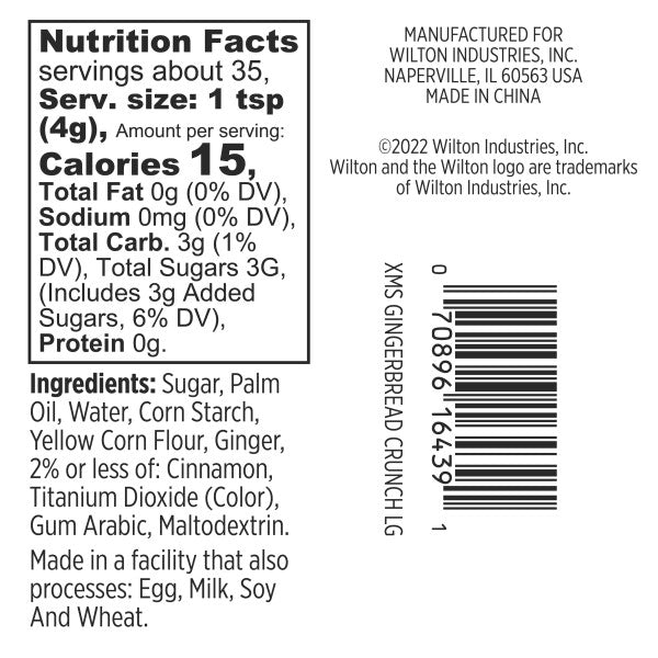 Wilton Gingerbread Crunch Sprinkles for Cake and Cookie Decorating, 4.9 oz.