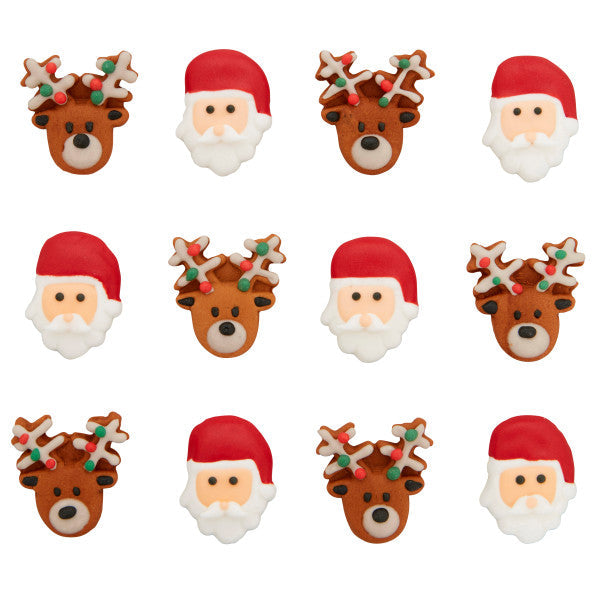 Wilton Santa & Reindeer Royal Icing Decorations, 12-Count
