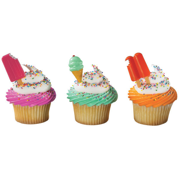 Cool Treat Assortment Ice Cream Popsicle themed Cupcake Cake Decorating pics 144 set