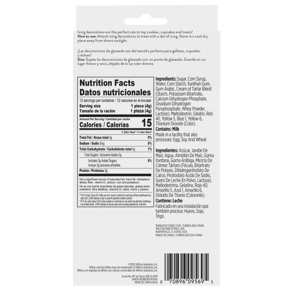 Wilton Santa & Reindeer Royal Icing Decorations, 12-Count