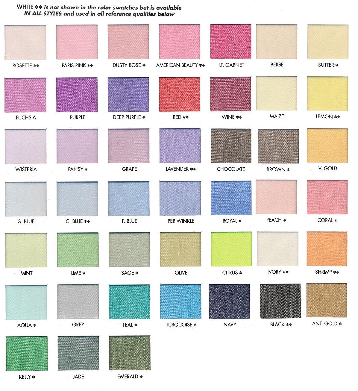 Nylon Net Nylon Fabric - Multiple Colors, 72" Width, Folded On Board (1 Yard)
