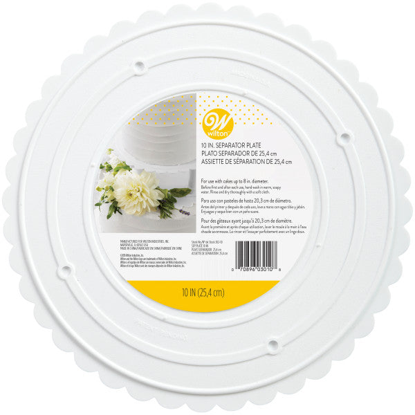 Wilton White Scalloped Edge Separator Plate – 10 Inch