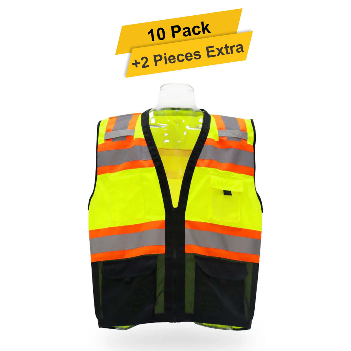 Contrast Safety Vest 10 pack 100% polyester