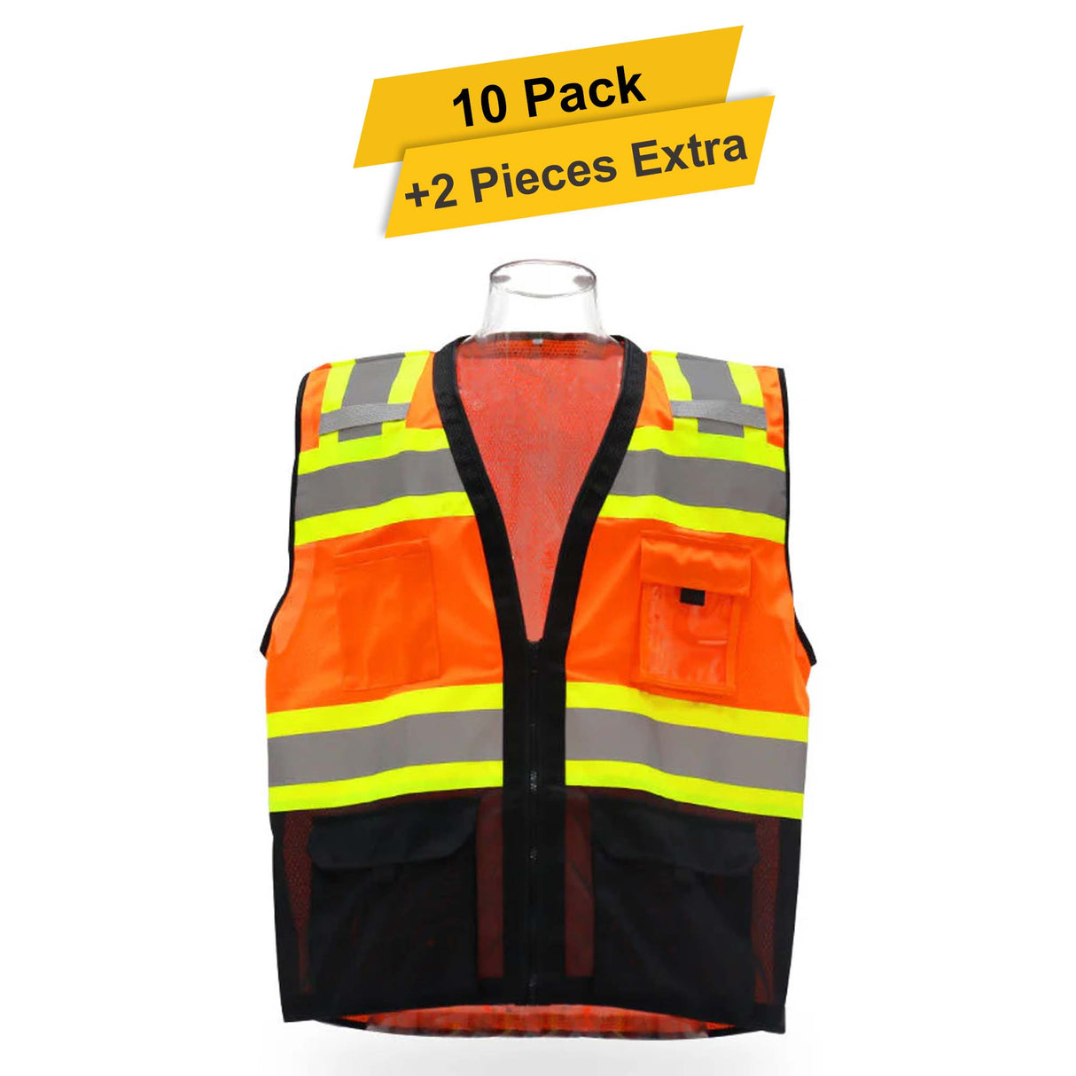 Contrast Safety Vest 10 pack 100% polyester