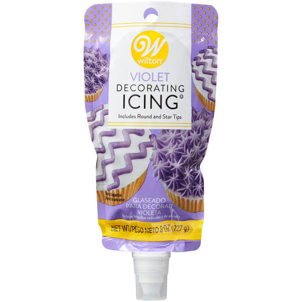 Wilton Purple Icing Pouch with Tips, 8 oz.