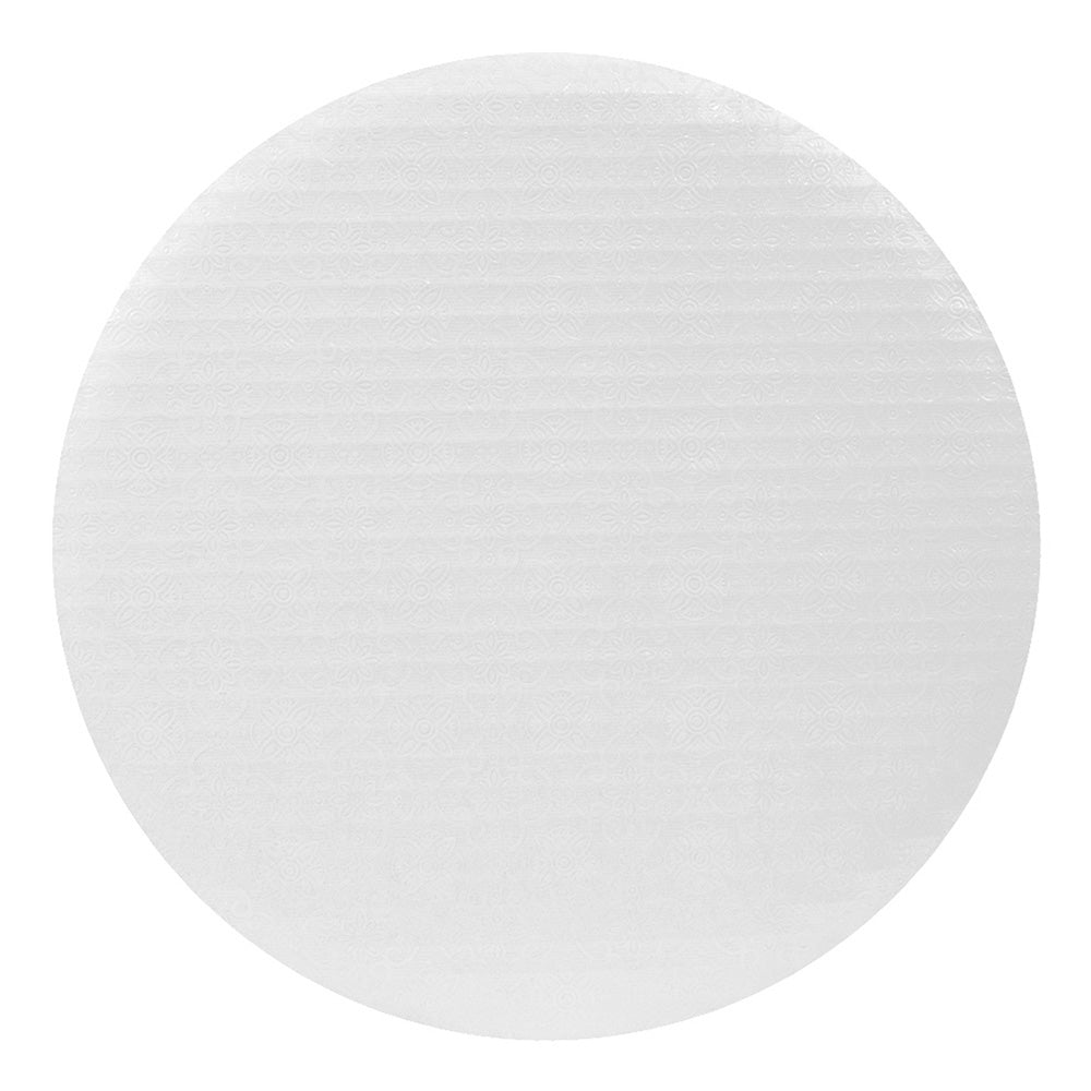O'Creme White Round Corrugated Cake Board, 10" Dia. - Pack of 10