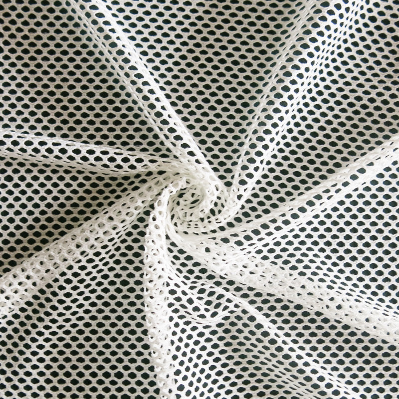 Diamond Nylon Spandex Mesh Fabric Off White 26" Remnant