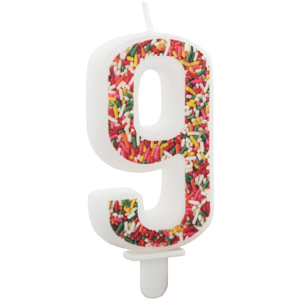 Wilton Sprinkle on the Birthday Fun Number 9 Birthday Candle