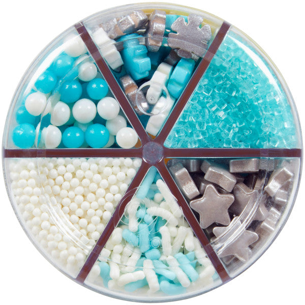 Wilton Holiday Sprinkles, 6.77 oz., Silver & Blue 6-Cell Set