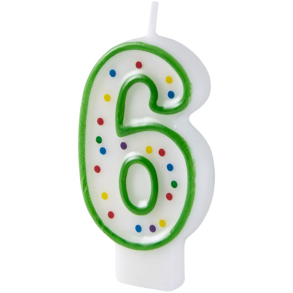 Wilton Number 6 Green Birthday Candle