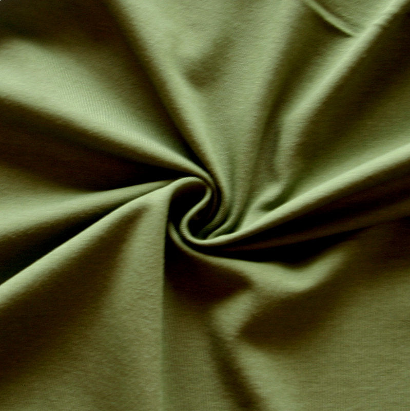 Bamboo Organic Cotton Spandex Jersey Knit Fabric - Olivine