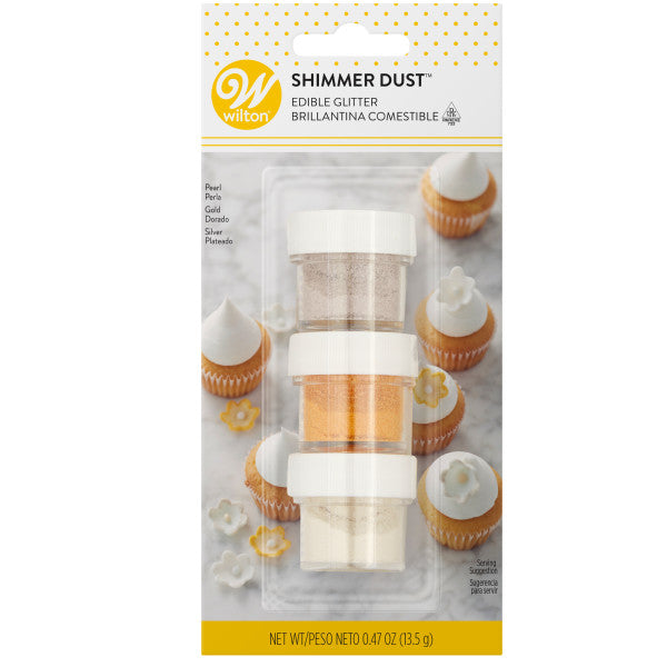 Wilton Elegant Shimmer Dust – Gold, Silver and Pearl – 3 Count