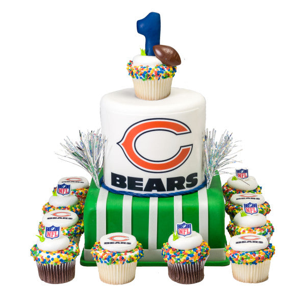 NFL Brown Football with Shield Cupcake Rings set of 12