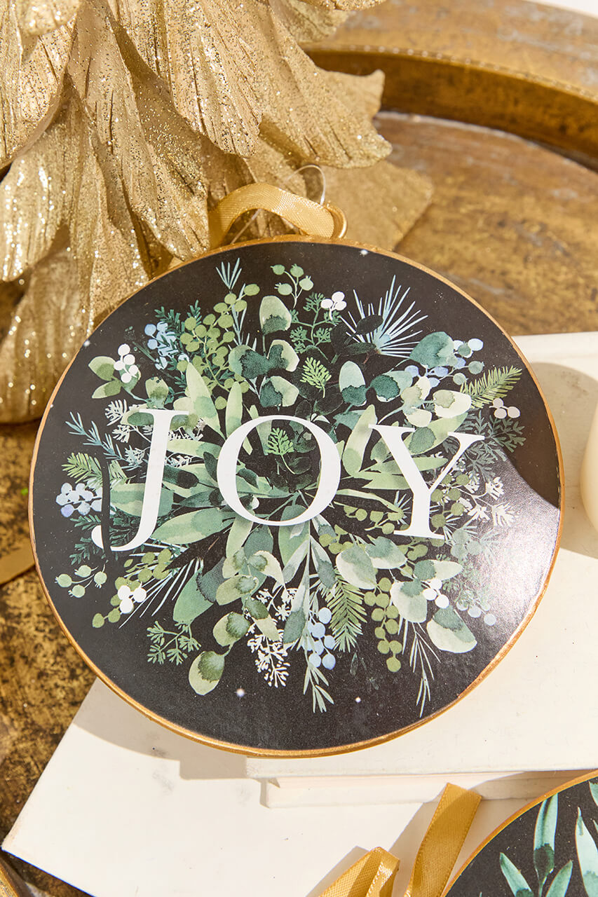 6" Metal Disc Ornament