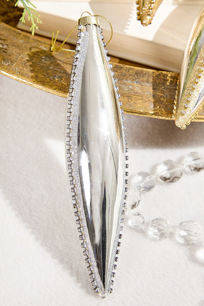 Elegant Glass Drop Ornament - 3 Assorted