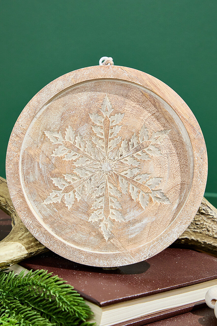 6" Wood Snowflake Ornament