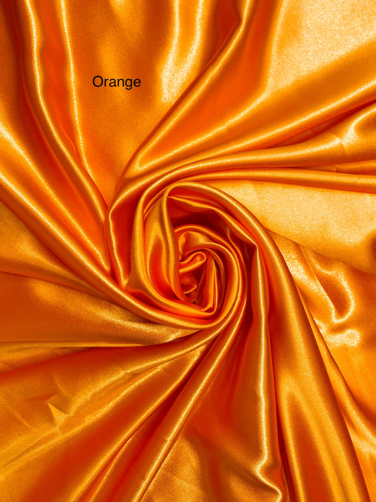 Crepe Satin Polyester Fabric - Orange, Shiny, 58" Width (1 Yard)