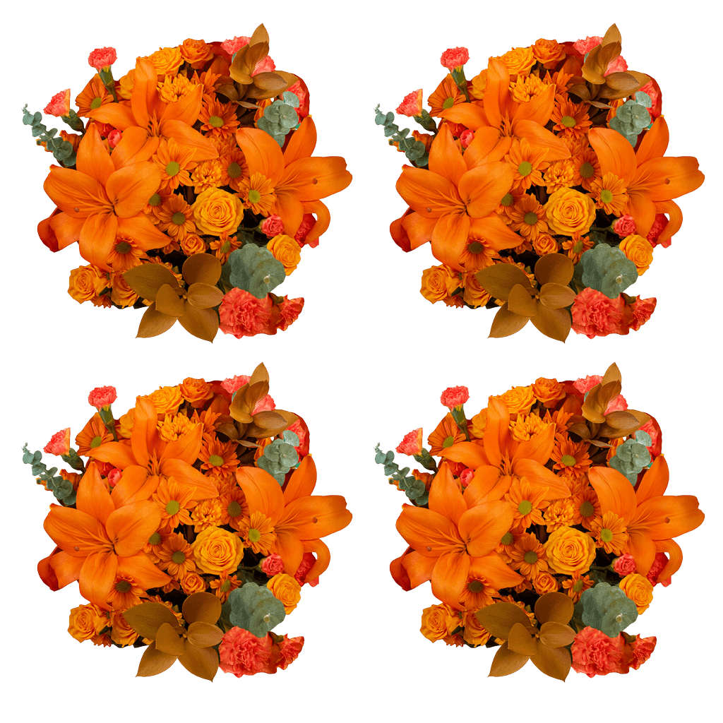Orange Fall Flower Bouquet Fresh Mixed Arrangement