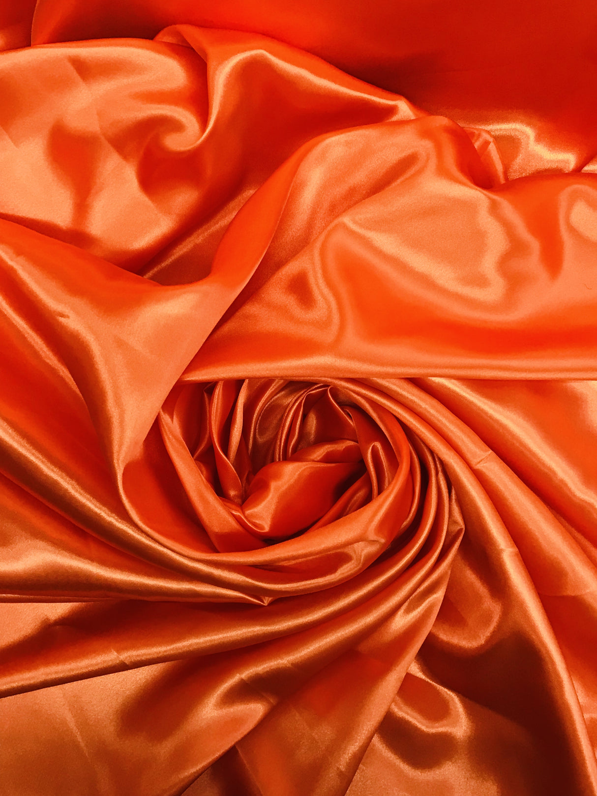 Orange Medium Satin Polyester Fabric - Orange, 58"-60" Wide (1 Yard)
