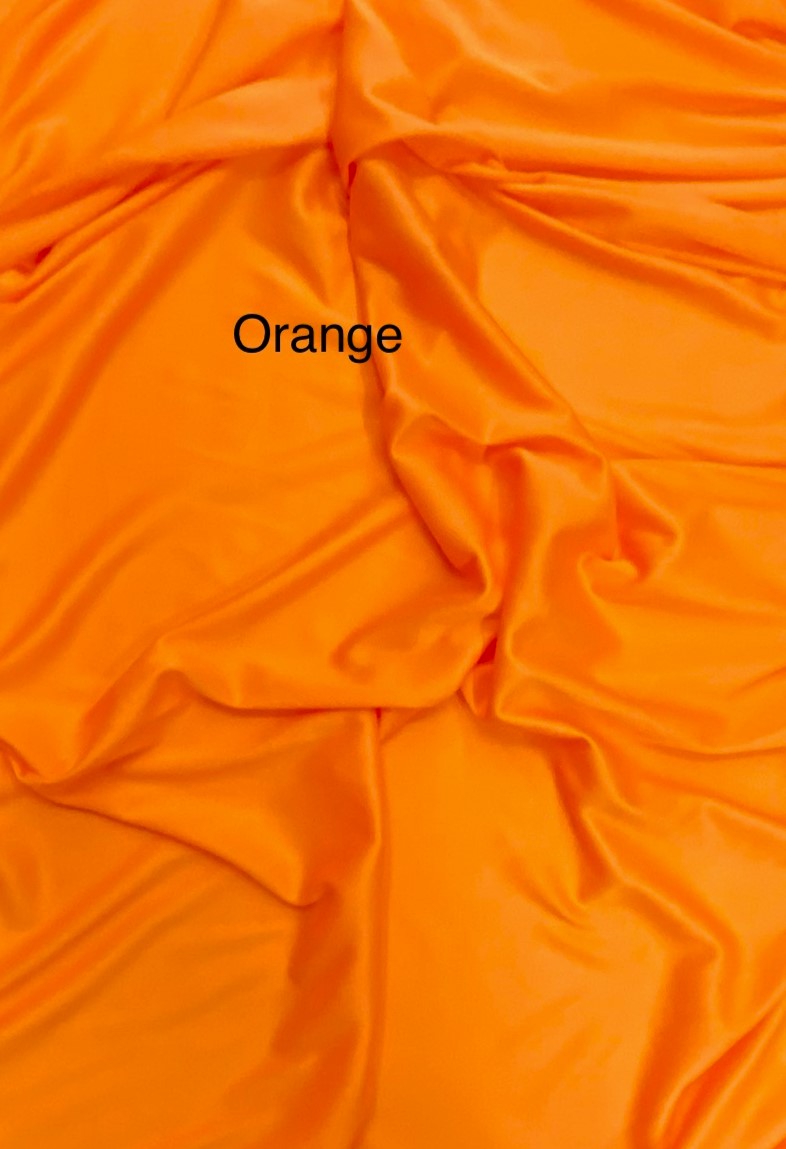 Stretch Lining Polyester Fabric - Orange, Matte Soft Lining, 60" Width (1 Yard)
