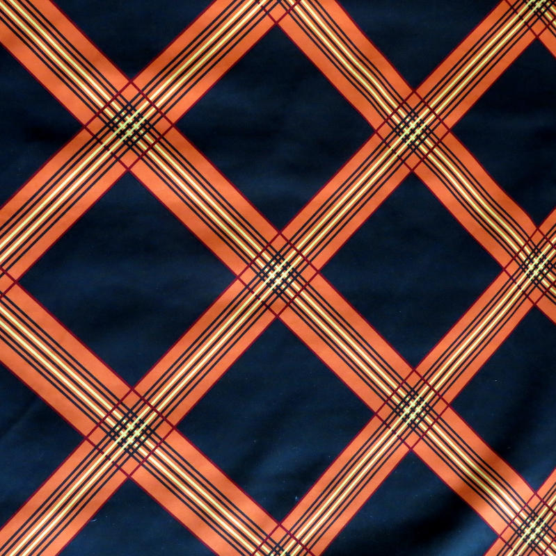 Microfiber Boardshort Fabric Red/Orange Diamond on Brown