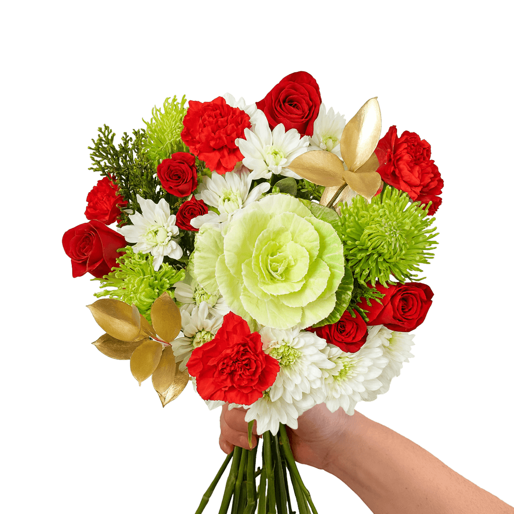 Christmas Reindeer Flower Bouquet Fresh Mixed Arrangement
