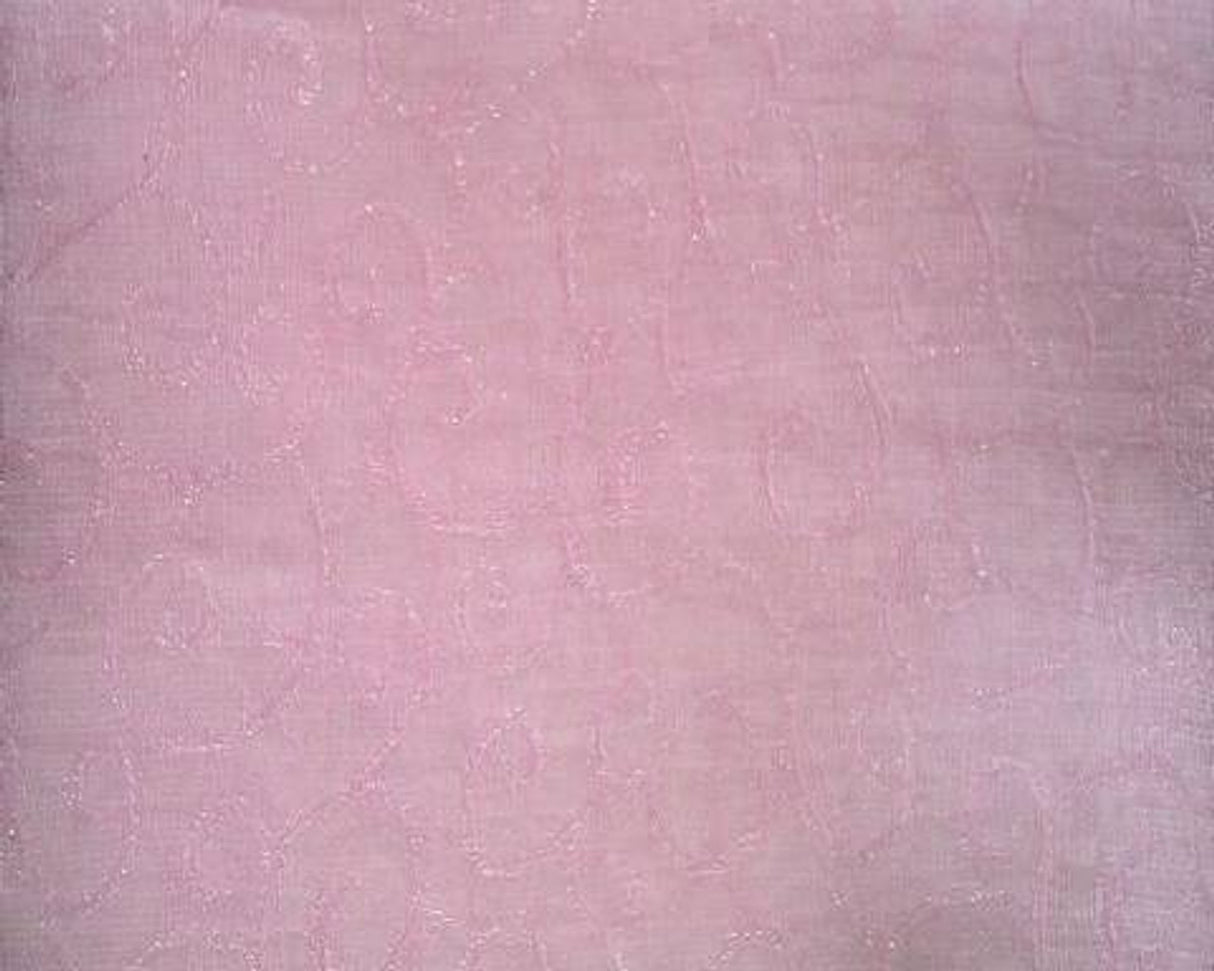 1 Yard Organza Jacquard Swirl Pink Fabric 57/58 Inches Wide