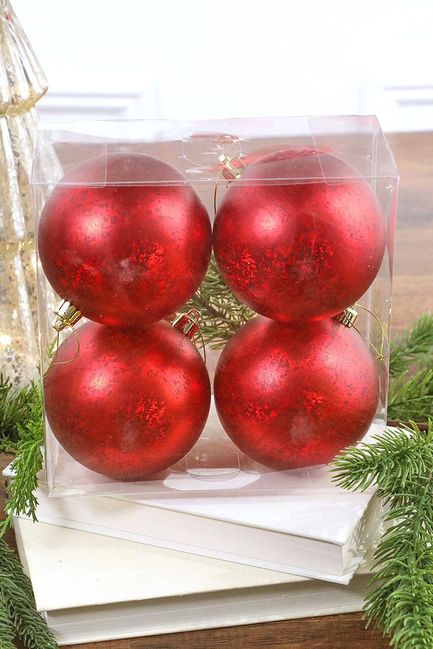 3.5" Mercury Ball Ornament - Set of 4